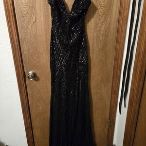 Fashion Nova Black Sequin Gown